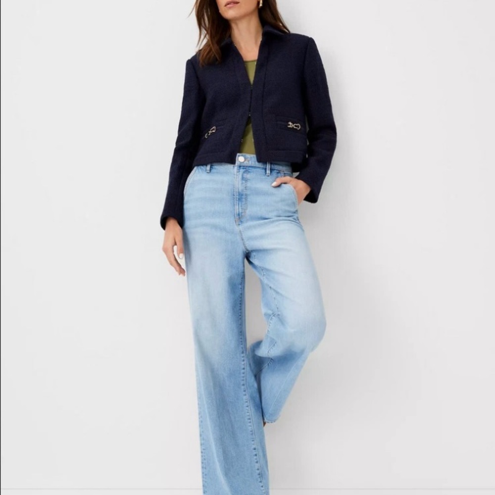 Ann Taylor Blue Topper Jacket - Picture 2 of 10